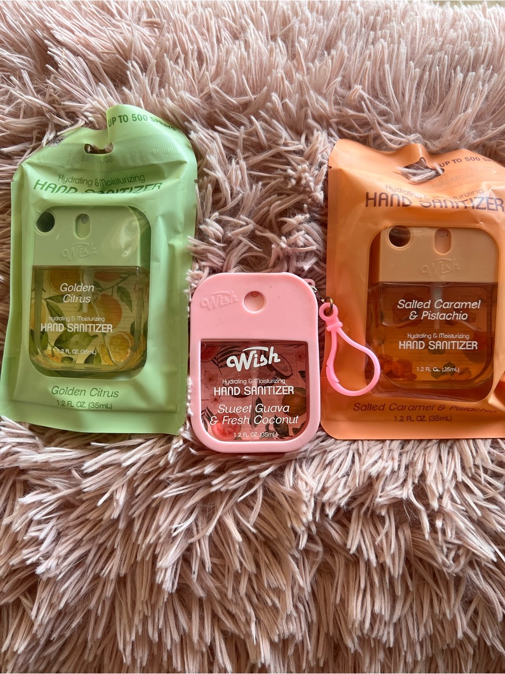 Wish Hand Sanitizer Trio -citrus/guava/carmel pistachio